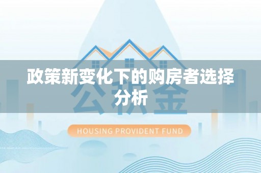 环县政策新变化下的购房者选择分析