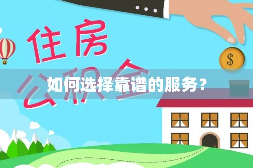 环县如何选择靠谱的服务？
