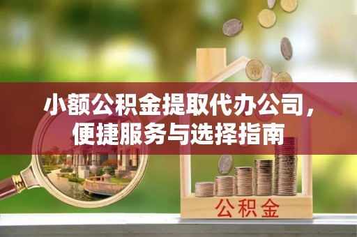 环县小额公积金提取代办公司，便捷服务与选择指南