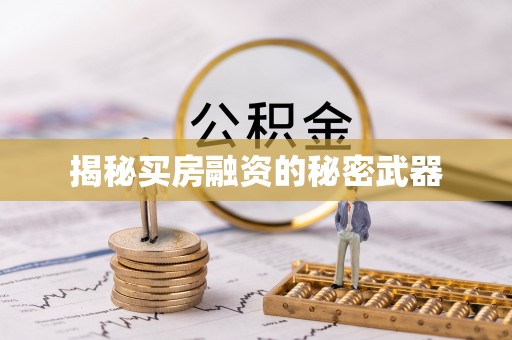 环县揭秘买房融资的秘密武器