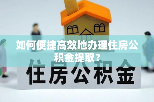 环县如何便捷高效地办理住房公积金提取？